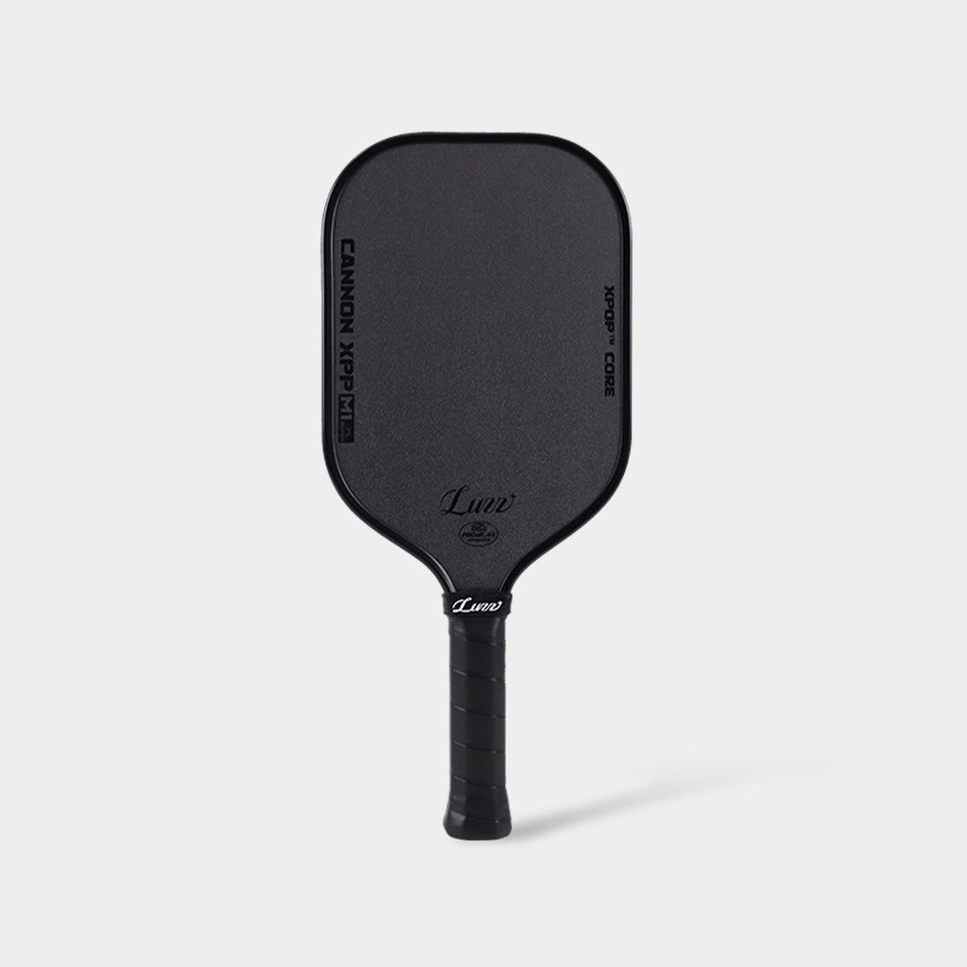Luzz Cannon XPP M1 pickleball paddle - upright three-quarter view