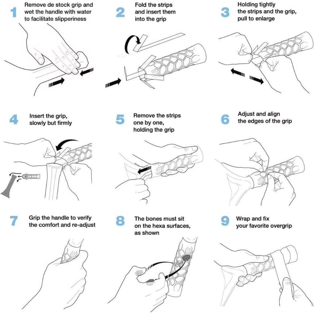 Hesacore Grip for Pickleball Paddles - Silicone Anti-Slip, Sweat-Resistant