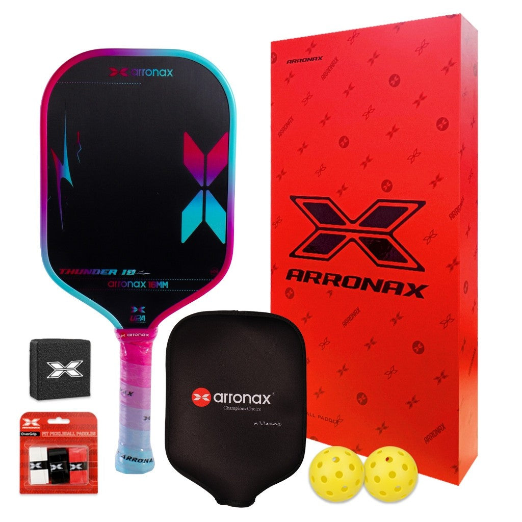 ARRONAX THUNDER Gen 4 Foam Core Carbon Fiber Pickleball Paddle EPP EVA Dual Core 16mm Power Paddle