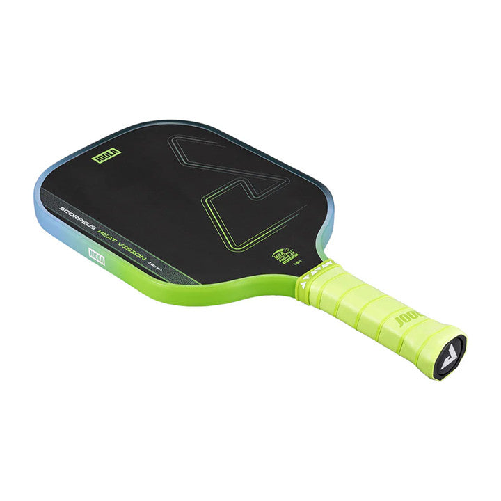 JOOLA Scorpeus Heat Vision Pickleball Paddle - Ignite Blaze Red / Surge Green / Flash Yellow (16mm)
