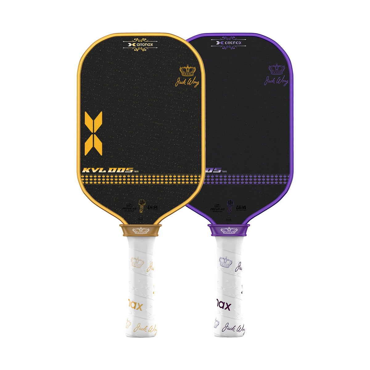 Arronax KVL005 Jack Wong Limited Edition pickleball paddles in Gold and Purple