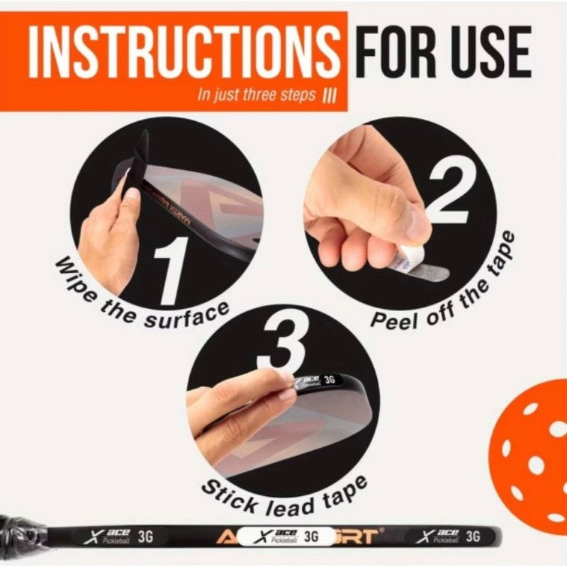 X-Ace Pickleball Lead Tape 3g 1set 12pcs Weight Sticker