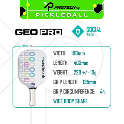 Protech XP GEO Series Pickleball Premiun & Economic Set  (2 Paddles/4 Balls/1 Case)(13mm)