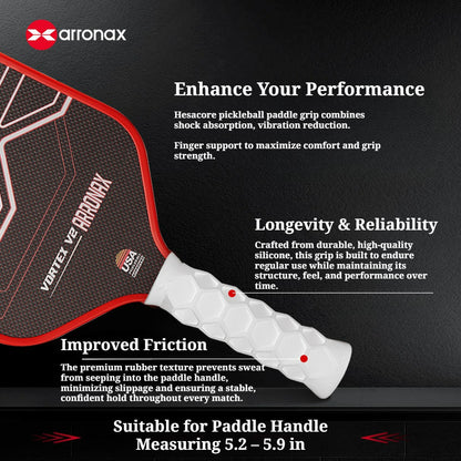 ARRONAX Hesacore Grip for Pickleball Paddles - Silicone Anti-Slip, Sweat-Resistant