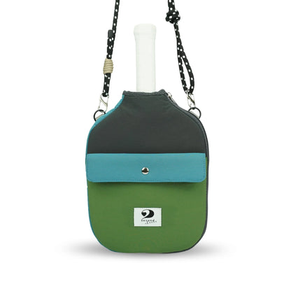 POCKETTE – PICKLEBALL PADDLE CASE (KHAKI GREEN/DARK GREY)