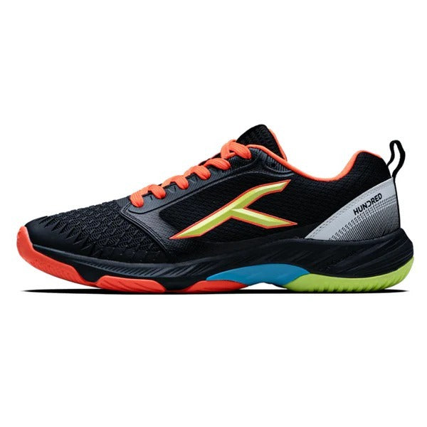 Hundred Hyperspike Court Shoes Pickleball Shoes Black Orange Color
