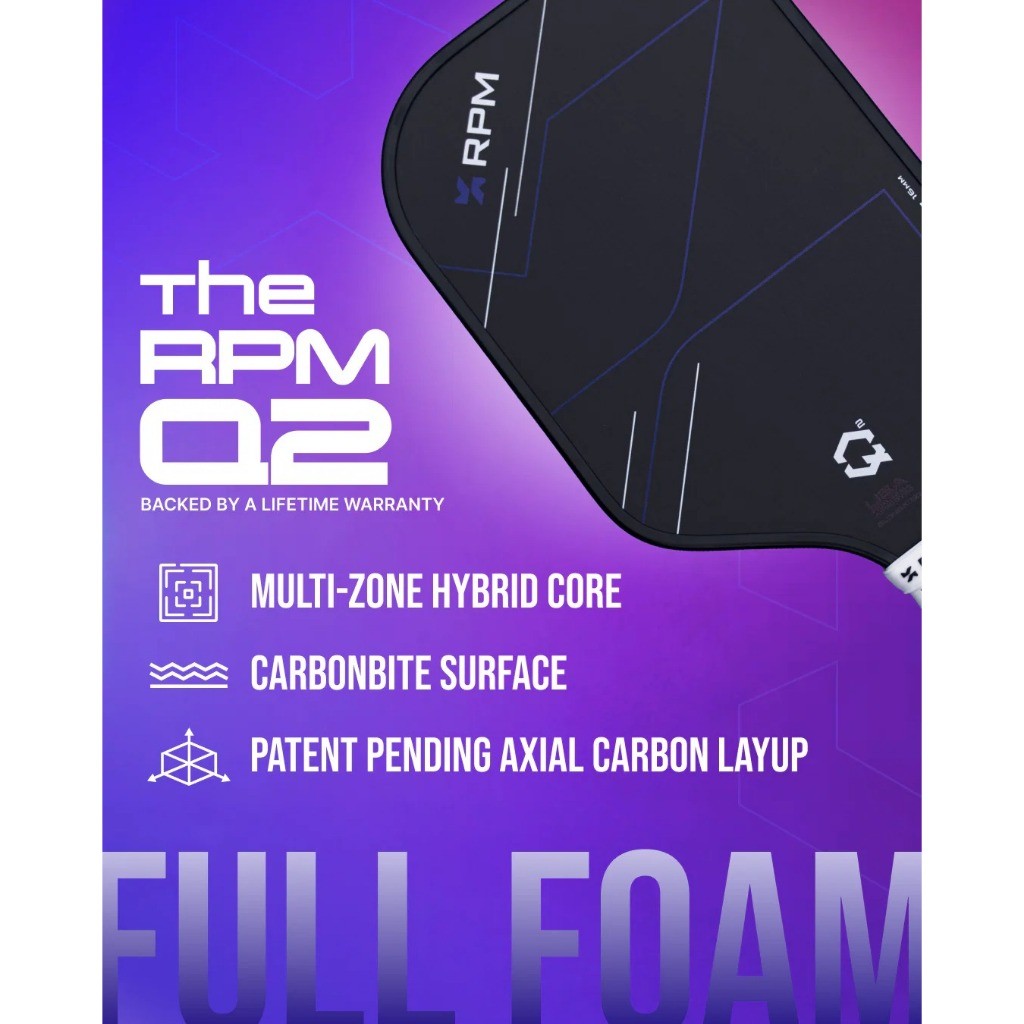 RPM Q2 14MM/16MM ELONGATED Pickleball Paddle James Ignatowich