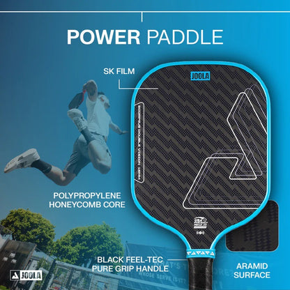 JOOLA Scorpeus Double Vision Pickleball Paddle - Blaze Red / Bolt Blue / Surge Green (16mm)