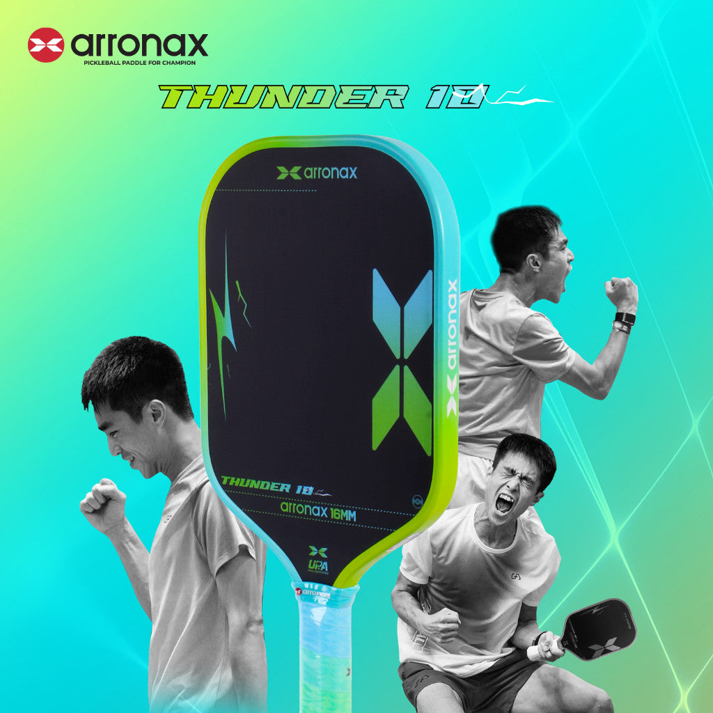 ARRONAX THUNDER Gen 4 Foam Core Carbon Fiber Pickleball Paddle EPP EVA Dual Core 16mm Power Paddle