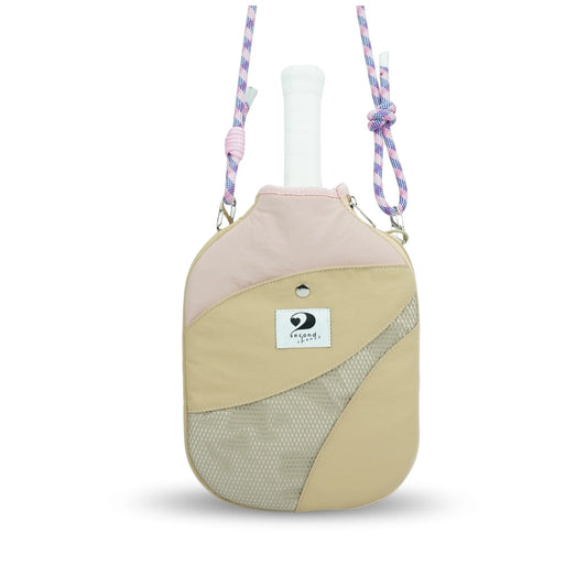 MESH – PICKLEBALL PADDLE CASE (TAN/PINK)
