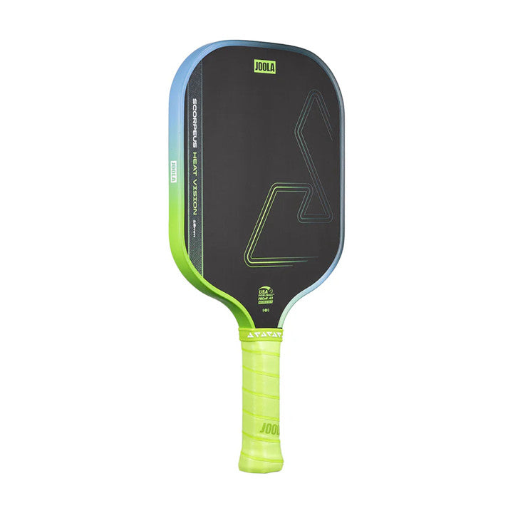 JOOLA Scorpeus Heat Vision Pickleball Paddle - Ignite Blaze Red / Surge Green / Flash Yellow (16mm)