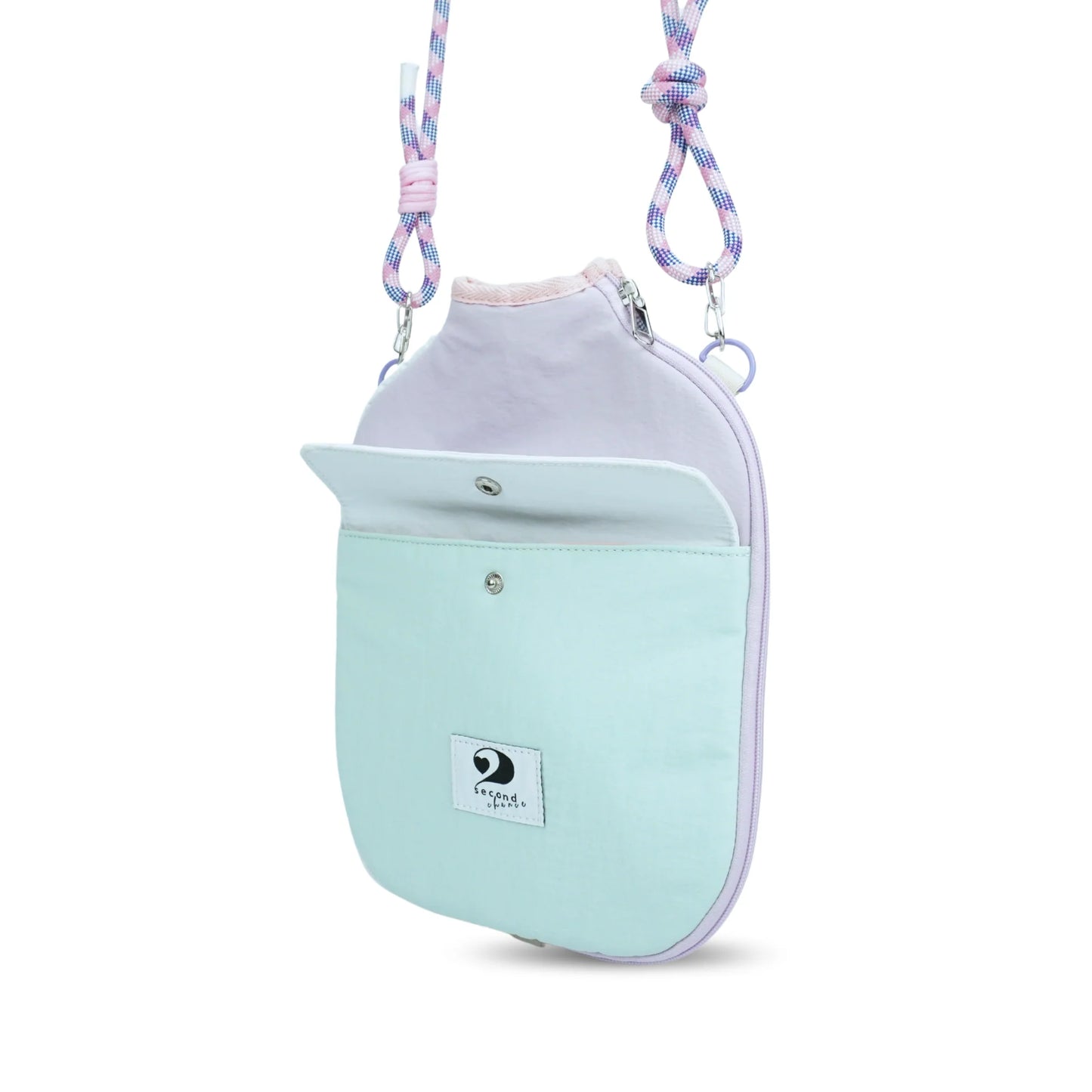 POCKETTE – PICKLEBALL PADDLE CASE (MINT/LIGHT PURPLE)