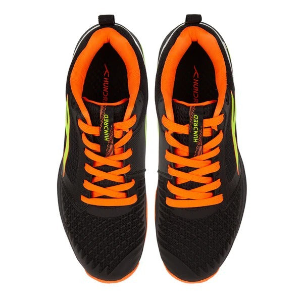 Hundred Hyperspike Court Shoes Pickleball Shoes Black Orange Color