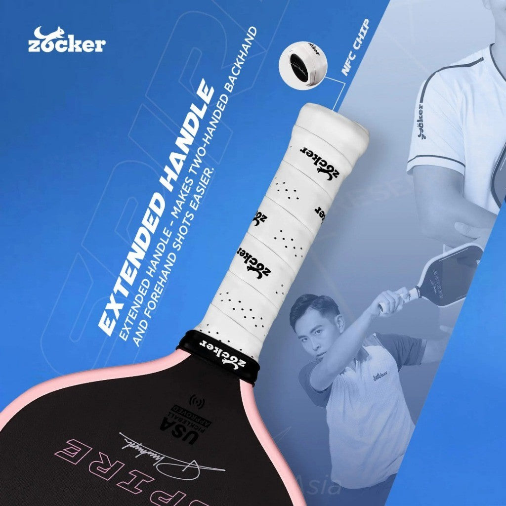 Zocker Aspire Pickleball Paddle x Phuc Huynh White Edition Pickleball Paddle