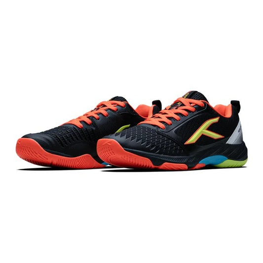 Hundred Hyperspike Court Shoes Pickleball Shoes Black Orange Color