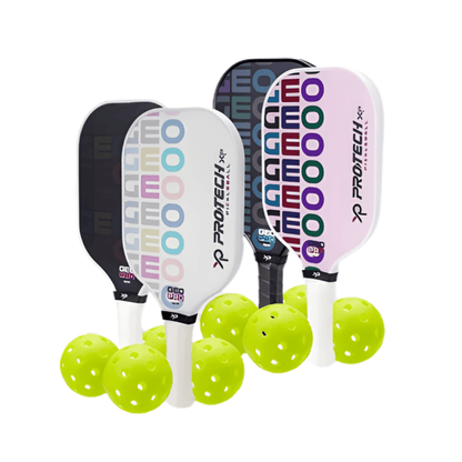 Protech XP GEO Series Pickleball Premiun & Economic Set  (2 Paddles/4 Balls/1 Case)(13mm)