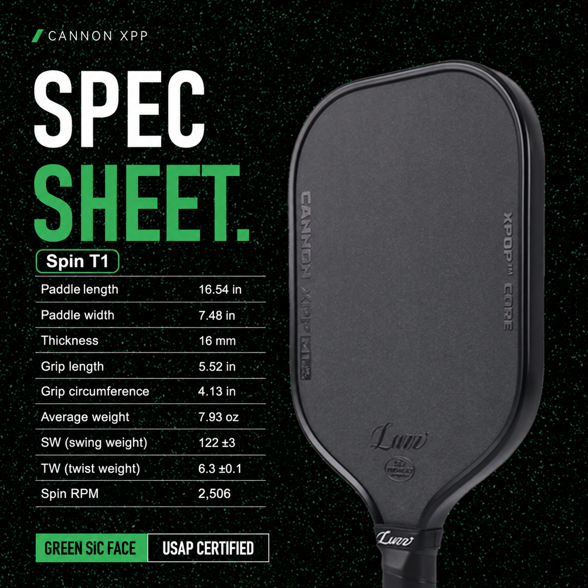 Luzz Cannon XPP M1 pickleball paddle
