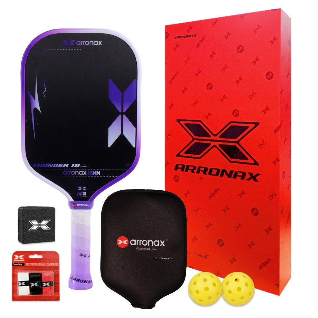 ARRONAX THUNDER Gen 4 Foam Core Carbon Fiber Pickleball Paddle EPP EVA Dual Core 16mm Power Paddle