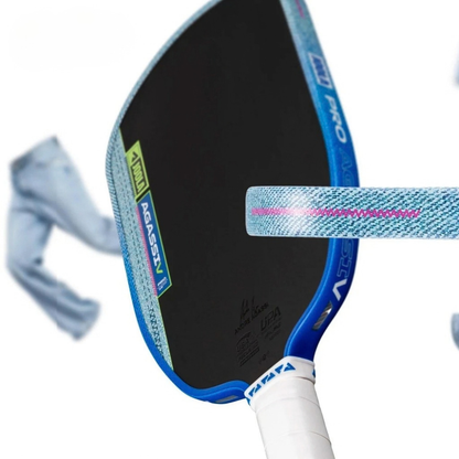 JOOLA Agassi Pro V Washed Indigo pickleball paddle - angled face view