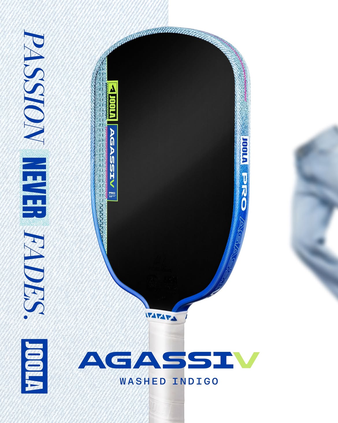 JOOLA Agassi V Washed Indigo - Passion Never Fades limited-edition banner